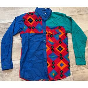 Vintage 90's BOLD Dakota Sunset Made in USA Cowgirl Western Button Down Shirt LG